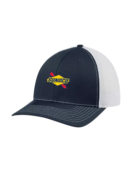 Richardson Adjustable Snapback Original 112 Trucker Cap Navy w/White Mesh w/Sunoco Logo