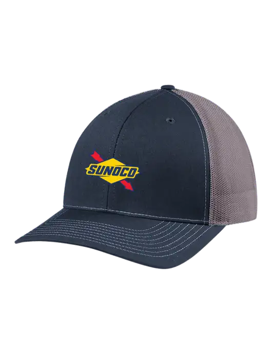 Richardson Adjustable Snapback Original 112 Trucker Cap Navy w/Charcoal Mesh w/Sunoco Logo