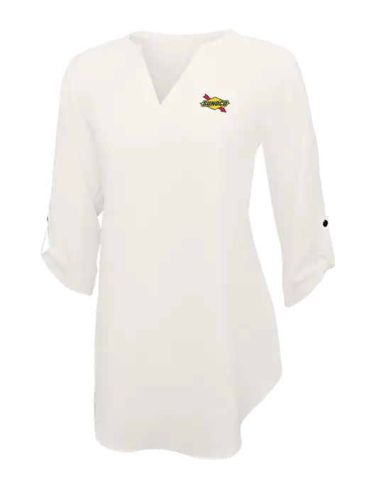 Ivory Womens 3/4 Sleeve Tunic Blouse w/Sunoco Logo