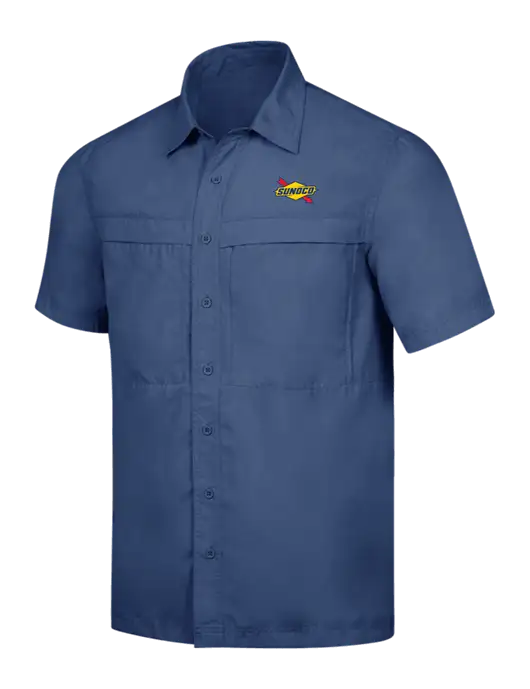 Navy Short Sleeve UV Daybreak Shirt w/Sunoco Logo