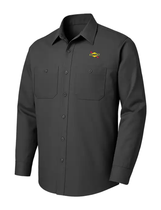 Red Kap Charcoal Long Sleeve Work Shirt w/Sunoco Logo