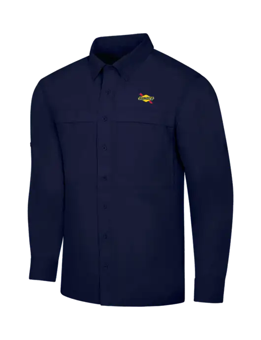 Navy Long Sleeve UV Daybreak Shirt w/Sunoco Logo