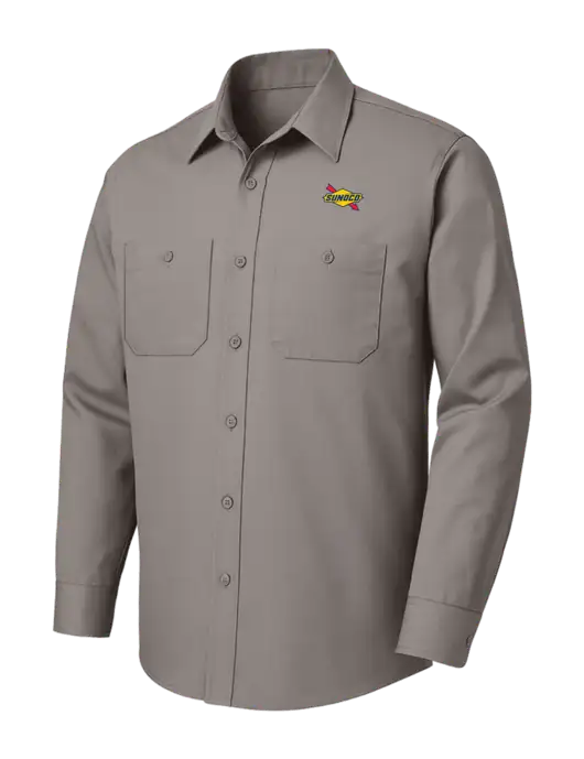 Red Kap Medium Grey Long Sleeve Work Shirt w/Sunoco Logo
