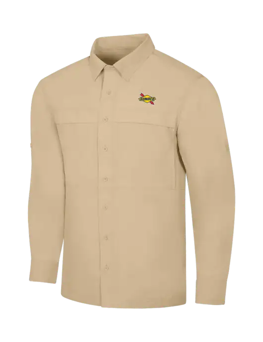 Tan Long Sleeve UV Daybreak Shirt w/Sunoco Logo