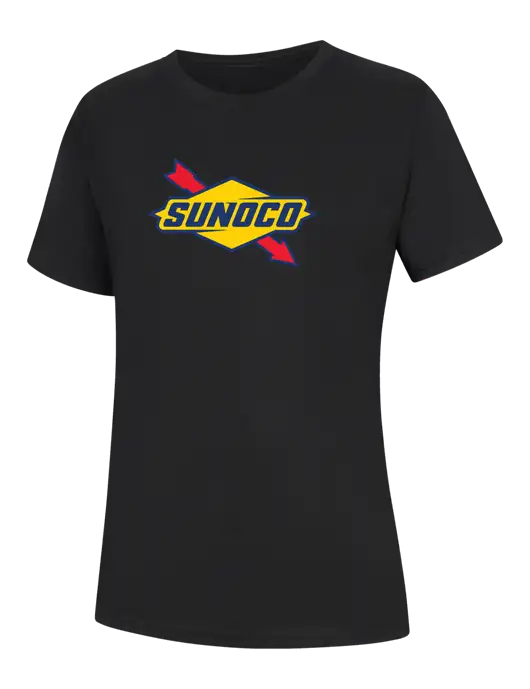 Womens Black Core Blend Tee w/Sunoco Logo