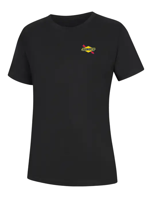 Womens Black Core Blend Tee w/Sunoco Logo