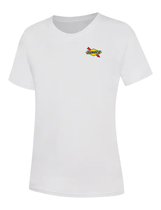 Womens White Core Blend Tee w/Sunoco Logo