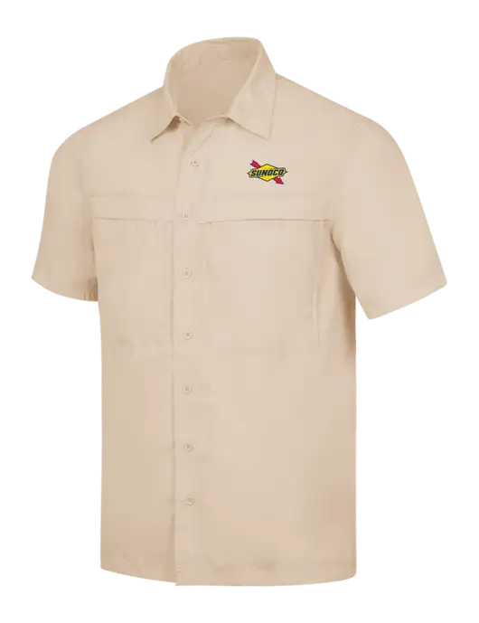 Tan Short Sleeve UV Daybreak Shirt w/Sunoco Logo