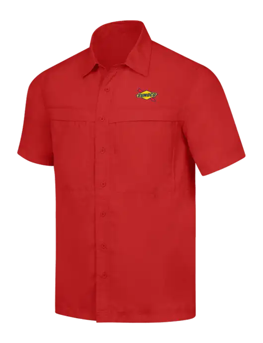 Red Short Sleeve UV Daybreak Shirt w/Sunoco Logo