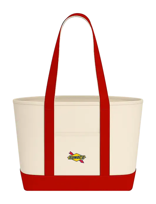Natural/Red Large Sturdy Cotton Canvas Carryall  w/Sunoco Logo