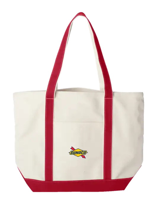 Extra Large Natural/Red Sturdy Canvas Carryall w/Sunoco Logo