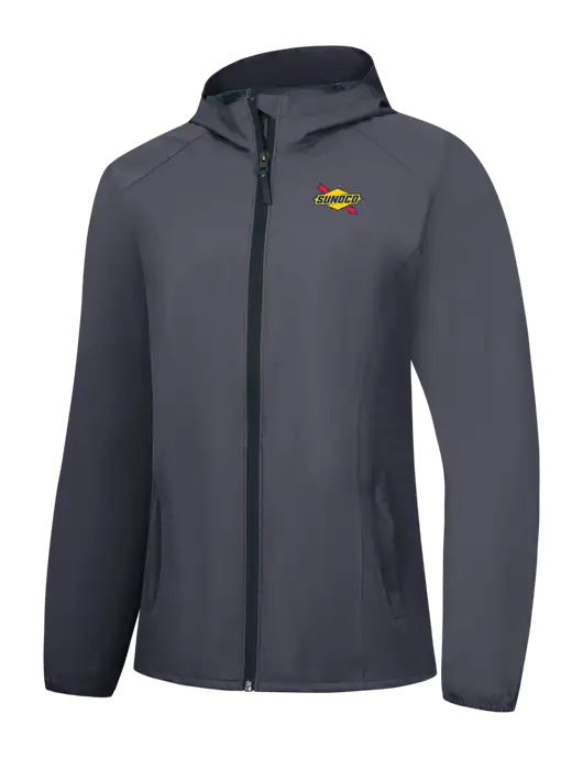 Womens Dark Grey Essential Rain Jacket w/Sunoco Logo