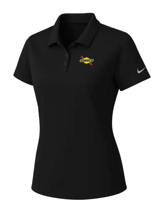 Nike Womens Black Dry Essential Solid Polo w/Sunoco Logo