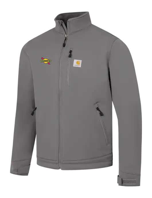Carhartt Dark Medium Grey Crowley Soft Shell Jacket w/Sunoco Logo