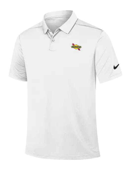 Nike White Dry Essential Solid Polo w/Sunoco Logo