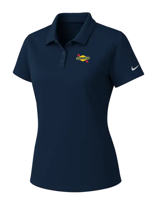 Nike Womens Navy Dry Essential Solid Polo w/Sunoco Logo
