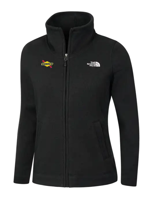 North Face Womens Black Heather Sweater Fleece Jacket w/Sunoco Logo