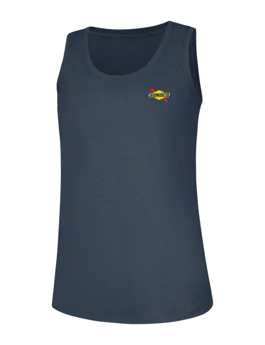Womens Navy Frost Perfect Tri Racerback Tank w/Sunoco Logo