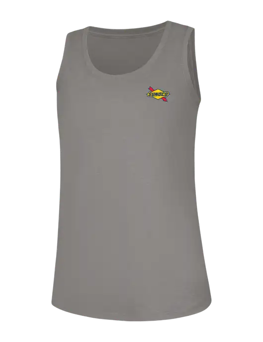 Womens Light Grey Frost Perfect Tri Racerback Tank w/Sunoco Logo
