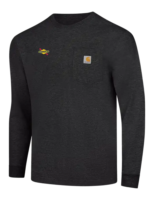 Carhartt Dark Grey Heather Workwear Pocket Long Sleeve T-Shirt w/Sunoco Logo