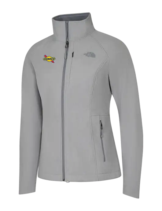 North Face Womens Light Grey Heather Apex Barrier Soft Shell Jacket  w/Sunoco Logo