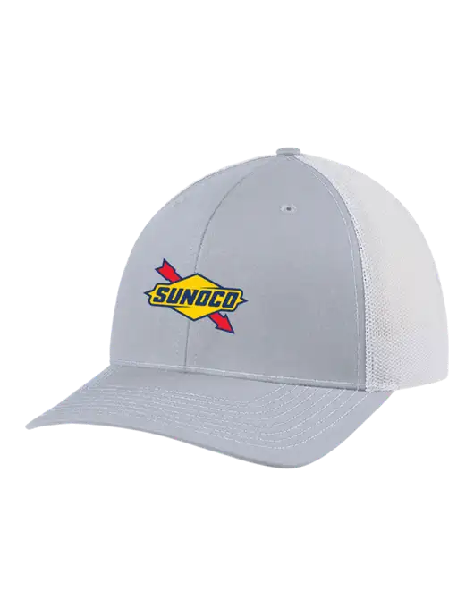 Richardson Adjustable Snapback Original 112 Trucker Cap Light Grey Heather Grey w/White Mesh w/Sunoco Logo