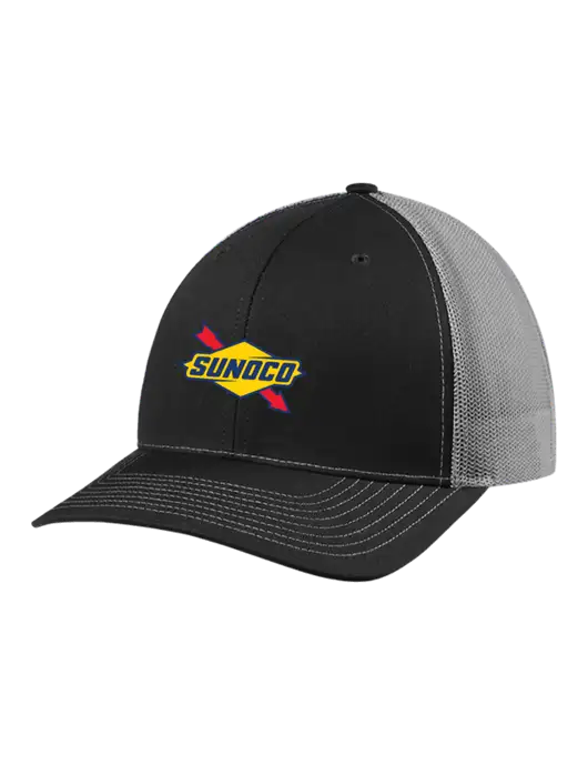Richardson Adjustable Snapback Original 112 Trucker Cap Black w/Charcoal Mesh w/Sunoco Logo