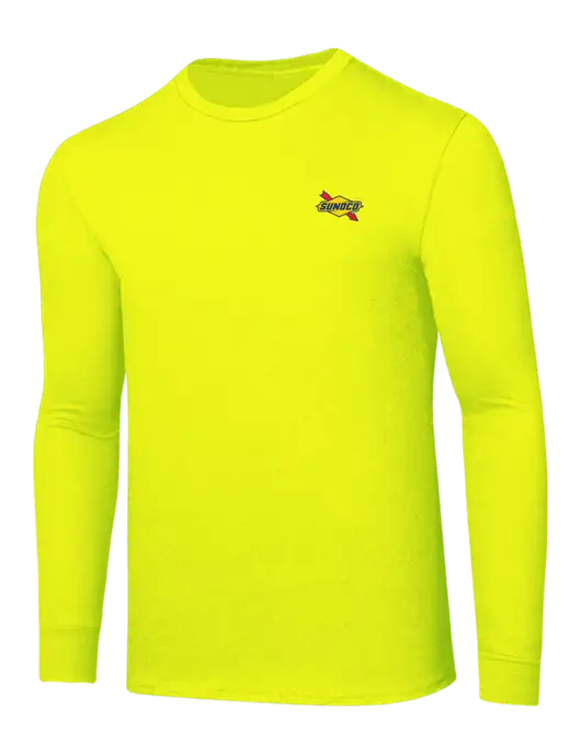 Core Blend Safety Yellow Long Sleeve Tee w/Sunoco Logo
