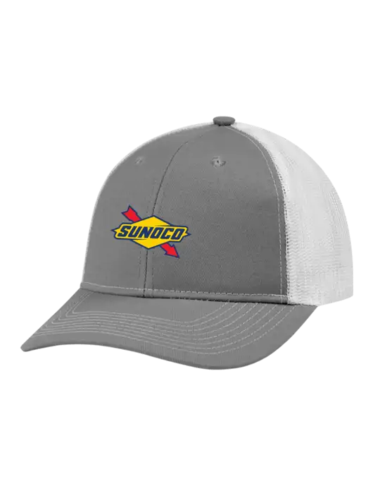 Snapback Ponytail Trucker Cap Light Medium Heather Grey w/White Mesh w/Sunoco Logo