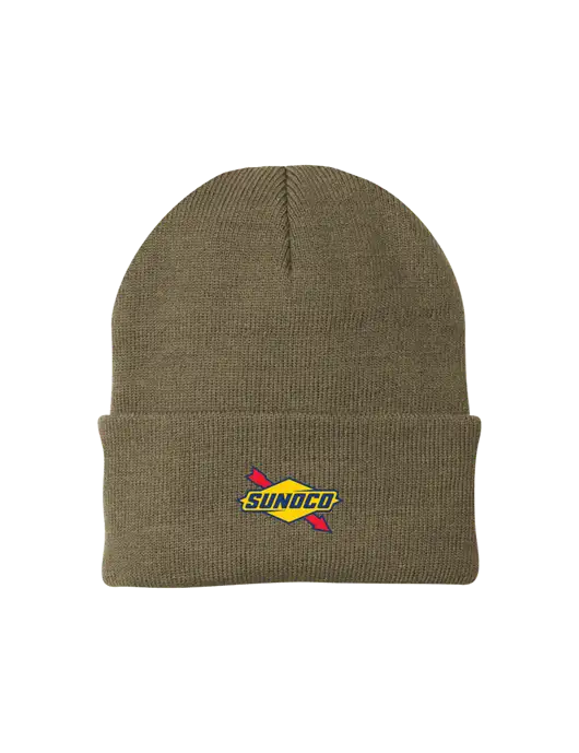 Dark Tan Knit Cap w/Sunoco Logo