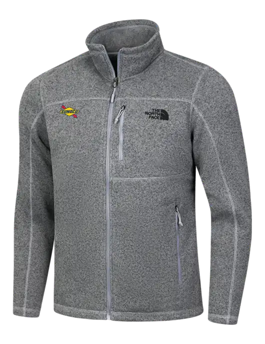 North Face Medium Grey Heather Sweater Fleece Jacket w/Sunoco Logo
