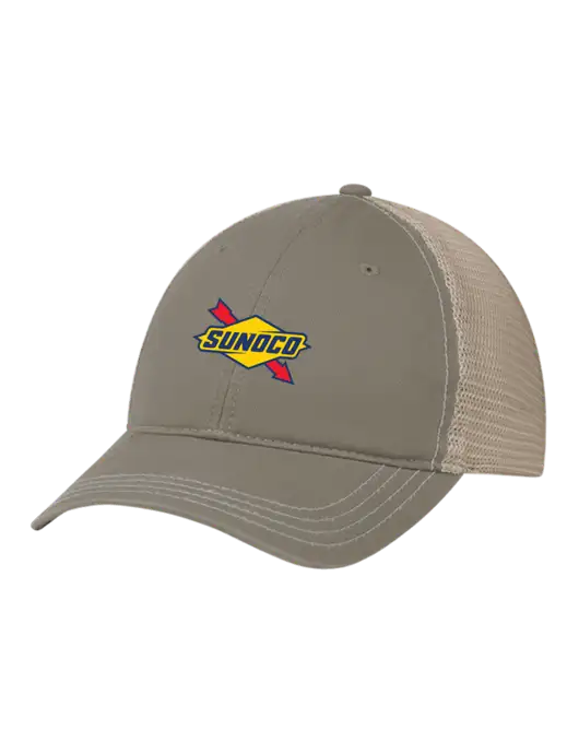Richardson 111 Garment Washed Trucker Cap Medium Taupe w/Tan Mesh w/Sunoco Logo