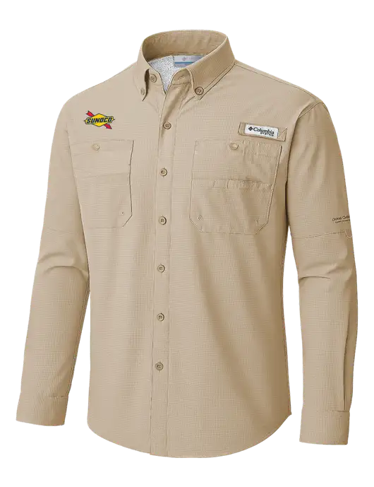 Columbia Fossil PFG Tamiami II Long SleeveShirt w/Sunoco Logo