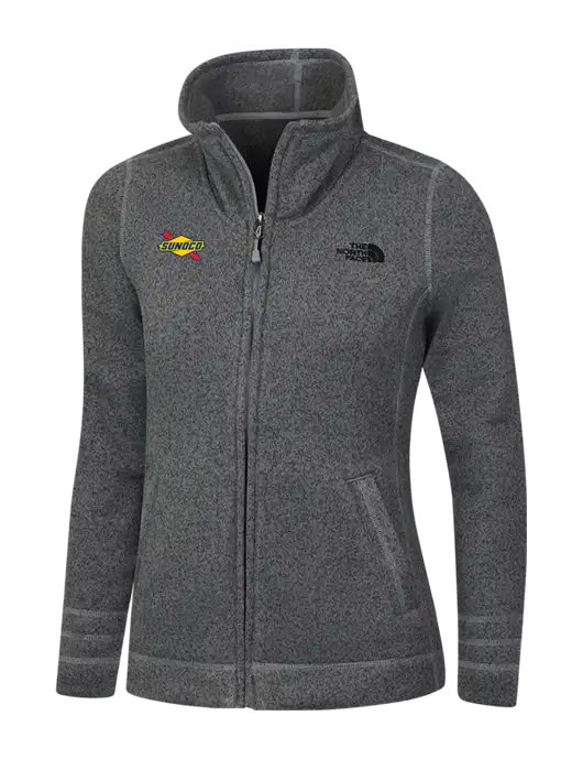 North Face Womens Medium Grey Heather Sweater Fleece Jacket w/Sunoco Logo