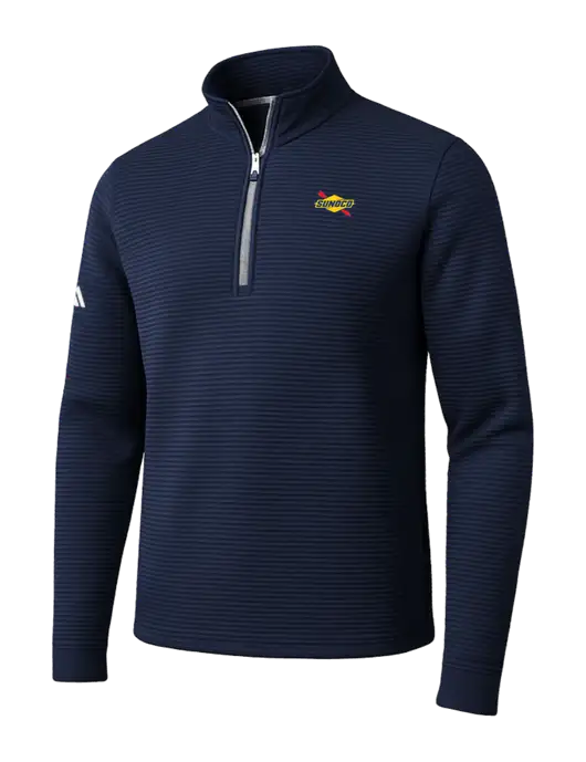 Adidas Navy Spacer Quarter-Zip Pullover w/Sunoco Logo