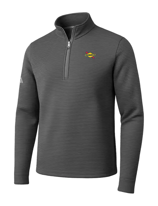 Adidas Medium Grey Spacer Quarter-Zip Pullover w/Sunoco Logo