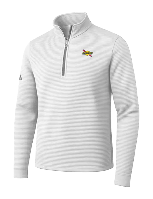 Adidas White Spacer Quarter-Zip Pullover w/Sunoco Logo