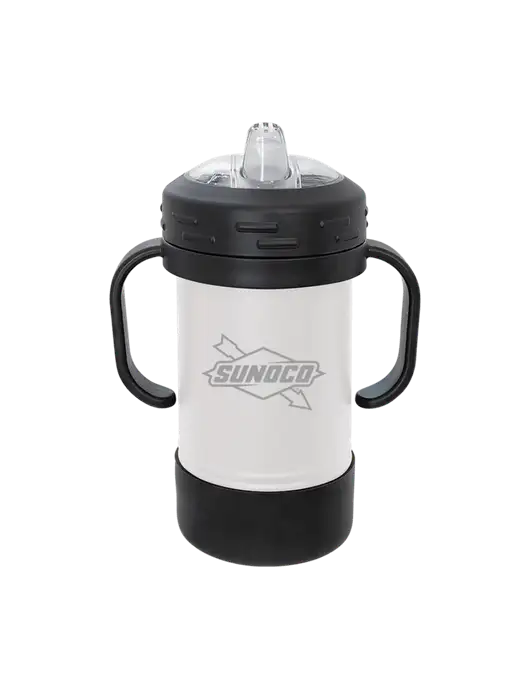 Polar Camel 10 oz Powder Coated White Sippy Cup w/Sunoco Logo