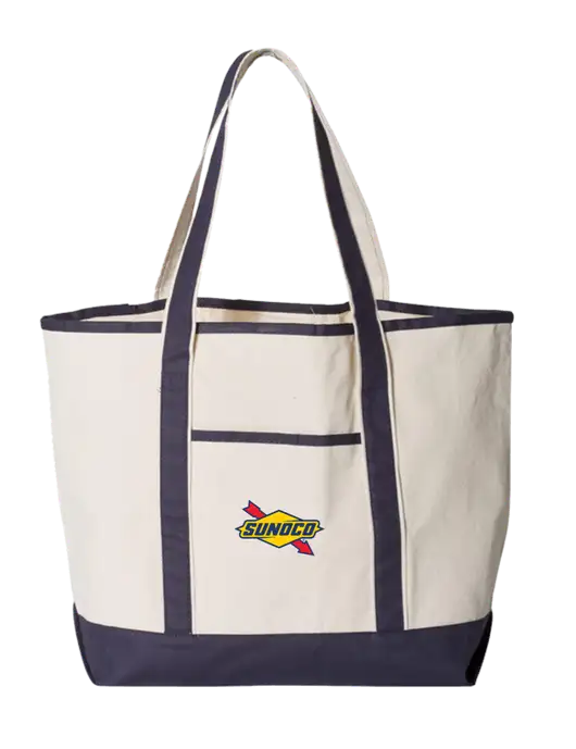 Natural/Navy Large Canvas Deluxe Tote w/Sunoco Logo