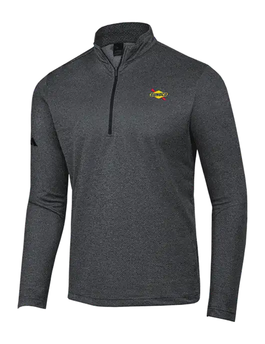 Adidas Black Melange Space Dyed Quarter-Zip Pullover w/Sunoco Logo