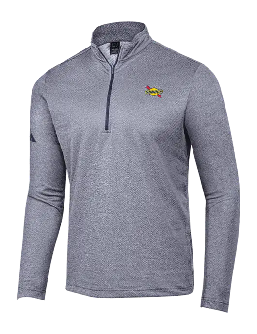 Adidas Navy Melange Space Dyed Quarter-Zip Pullover w/Sunoco Logo