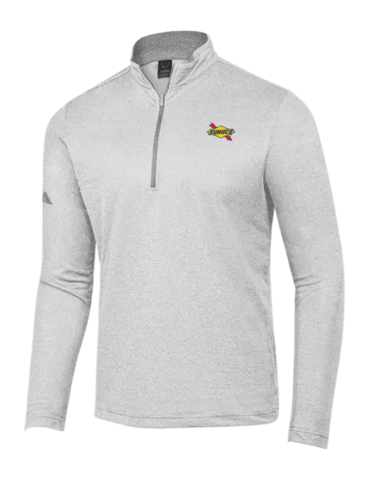 Adidas Light Grey Heather Space Dyed Quarter-Zip Pullover w/Sunoco Logo