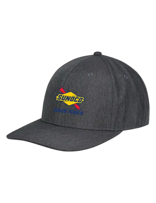 Premium Modern Structured Twill Heathered Charcoal Snapback Cap w/Sunoco Race Fuels Logo