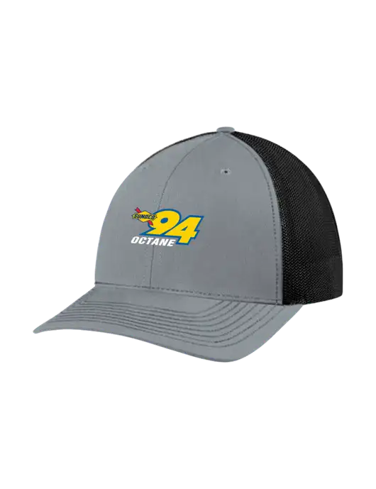 Richardson Adjustable Snapback Original 112 Trucker Cap Heather Grey w/Black Mesh w/Sunoco 94 Octane Logo