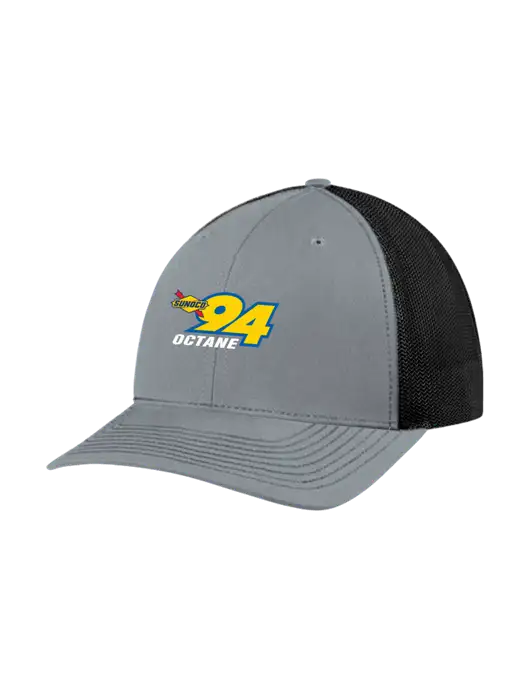 Richardson Adjustable Snapback Original 112 Trucker Cap Heather Grey w/Black Mesh w/Sunoco 94 Octane Logo