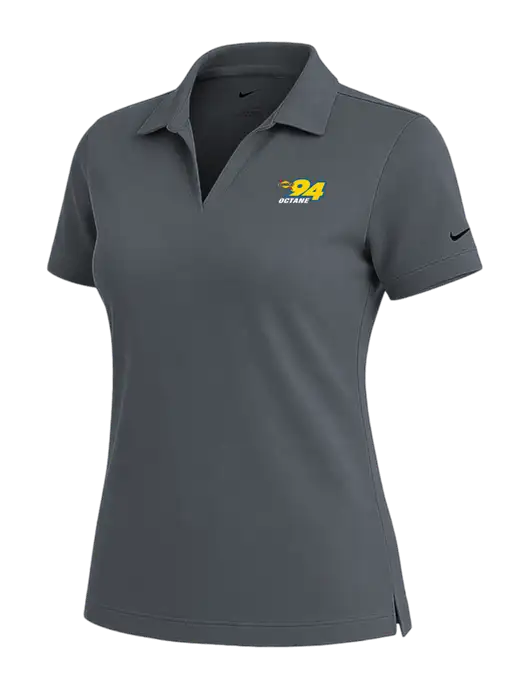 NIKE Dark Grey Womens Dri-Fit Micro Pique Polo w/Sunoco 94 Octane Logo