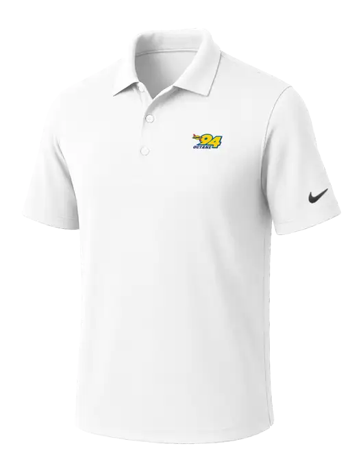 NIKE White Dri-Fit Micro Pique Polo w/Sunoco 94 Octane Logo