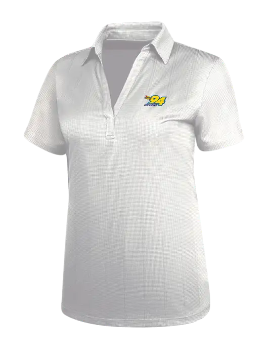 White Womens Performance Fine Jacquard Polo w/Sunoco 94 Octane Logo