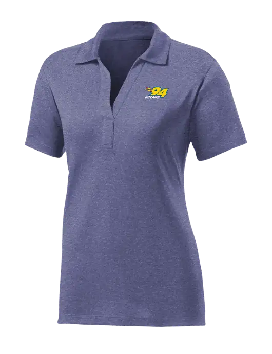 Womens Navy Heather Contender Polo w/Sunoco 94 Octane Logo