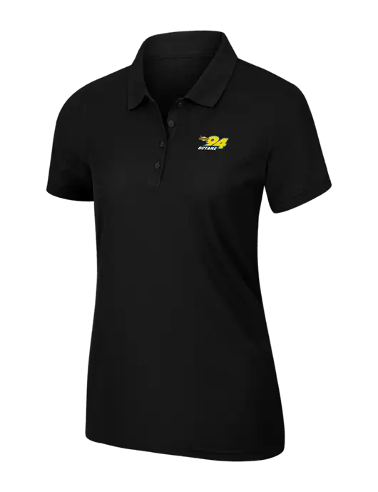 Womens Black Core Classic Pique Polo w/Sunoco 94 Octane Logo